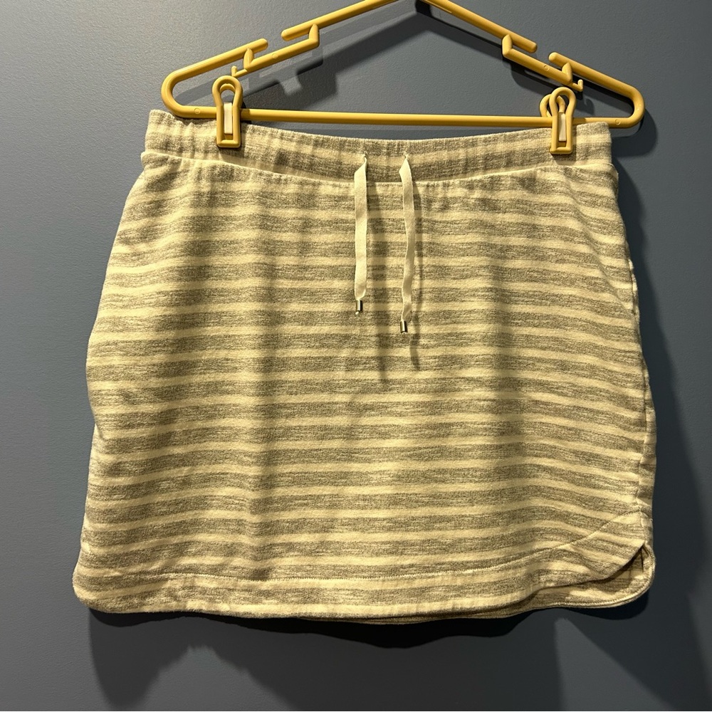 Casual Striped Drawstring Mini Skirt